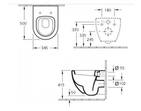 Унитаз подвесной Esbano Luchena-C безободковый, белый