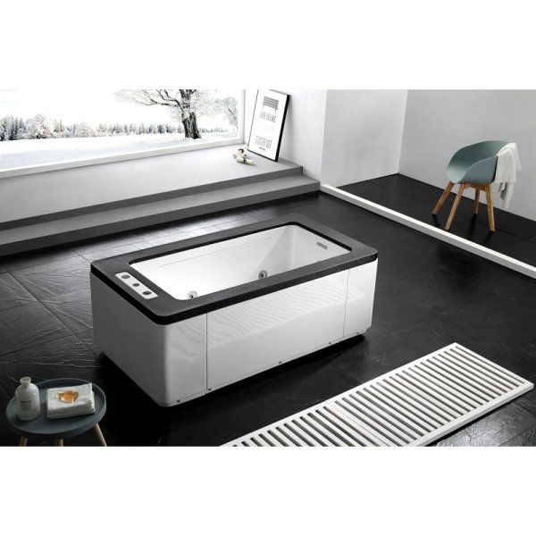 Акриловая ванна Gemy G9253 Black с гидромассажем