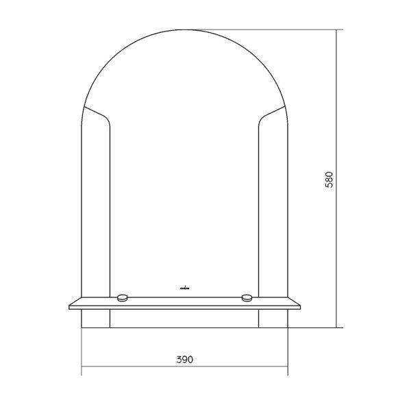 Зеркало MIXLINE "Муза" 390*580 (ШВ) с полкой (552616)