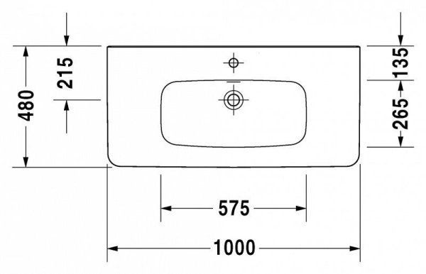 Тумба с раковиной Duravit DuraStyle 100 белая матовая 2 ящика