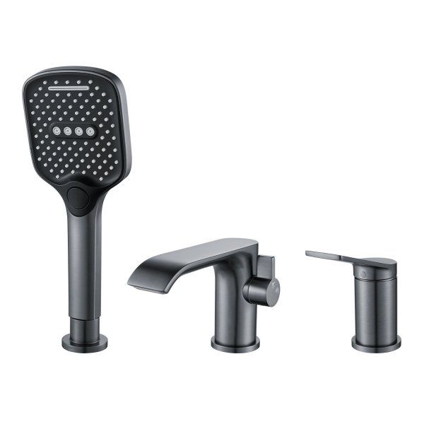 Смеситель для ванны однорычажный  Shevanik S4112T, Оружейная сталь