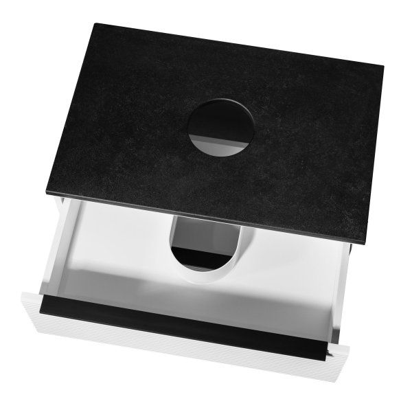 Тумба Runo Орлеан 60 белый матовый чёрный подвесная под накладной умывальник (00-00004649)