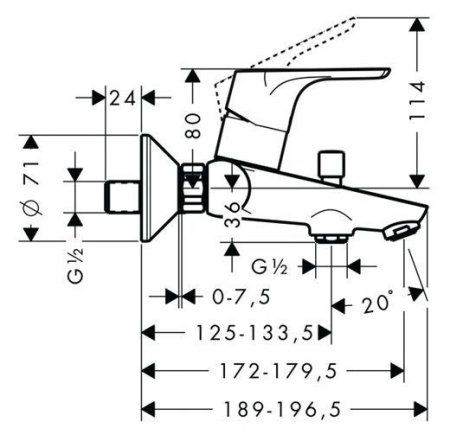 Смеситель Hansgrohe Focus E2 31940000 для ванны с душем