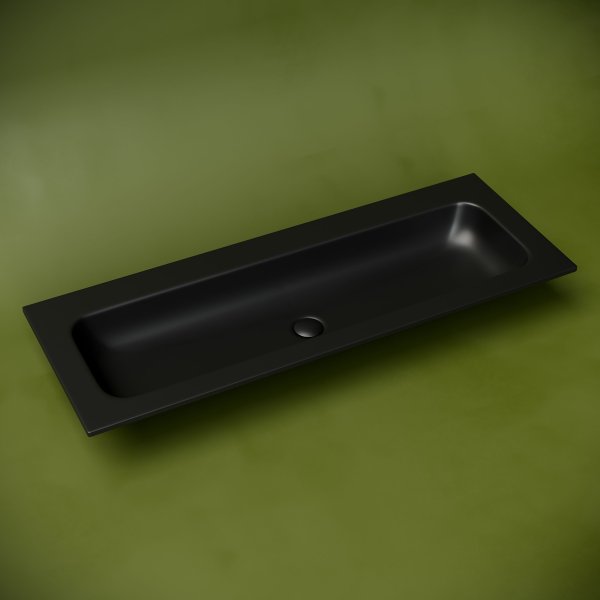 Раковина накладная Grace прямоугольная, без отверстия под смеситель 1210*457*137 мм, цвет черный матовый,  CN7016MBwx