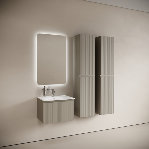 Тумба подвесная SANCOS Code 590х453х400, c одним ящиком оснащенным доводчиками, цвет серая платина ,  CD60GP