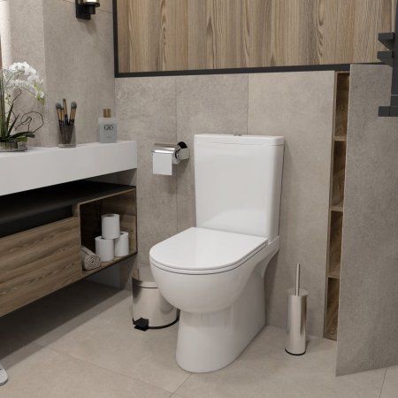 Унитаз напольный Teymi Aina безободковый, сиденье микролифт T40205