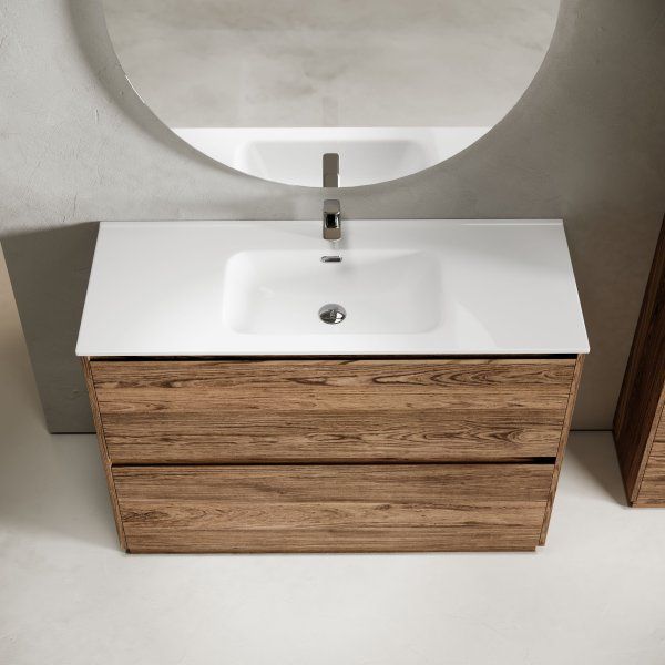 Тумба под раковину SANCOS Libra Floor напольная, 1190х450х840, c двумя ящиками оснащенными доводчиками, дуб чарльстон,  LB120F-1ECH