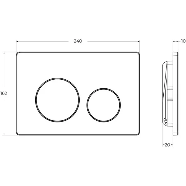 Кнопка смыва BelBagno BB-03C-NERO.M для инсталляции, черный матовый