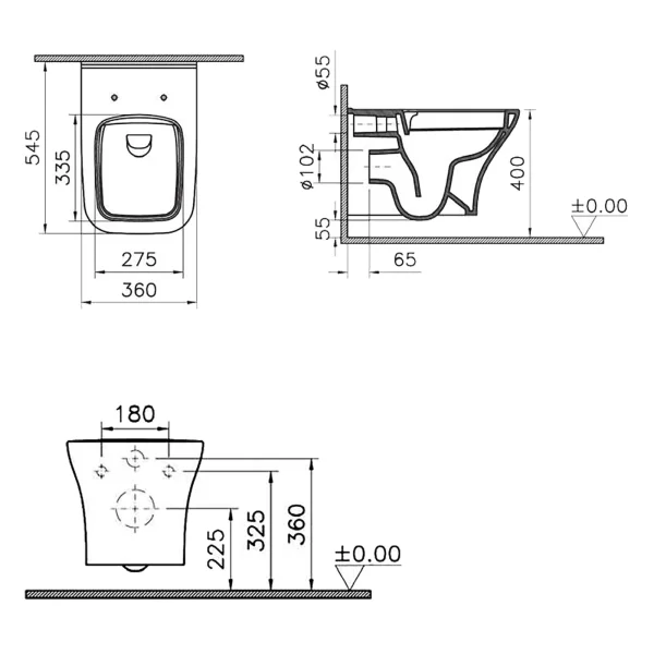 Унитаз подвесной Opadiris Кантара OS74712A безободковый, с сиденьем микролифт, белый