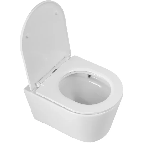 Унитаз подвесной Cezares Liner CZR-38083-49-TH-TOR/SC безободковый, торнадо, с сиденьем микролифт, белый