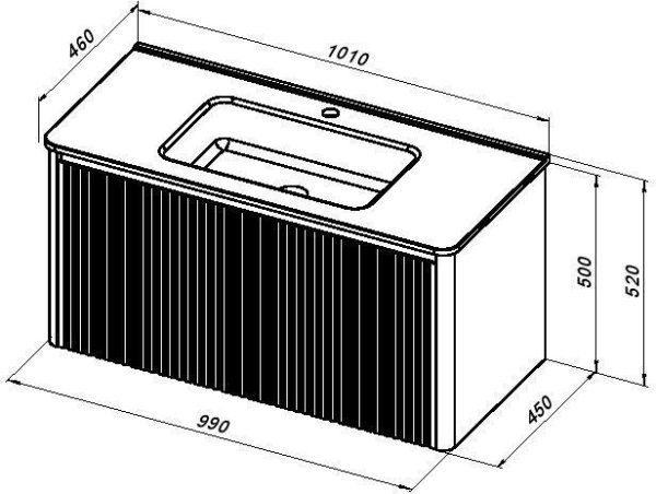 Тумба под раковину Allen Brau Gravity 100 1.370018.PGM платина матовый