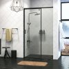 Душевая дверь WasserKRAFT Elbe 74P 74P04 профиль черный, стекло прозрачное