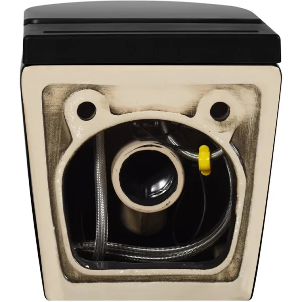 Унитаз подвесной Abber Bequem AC1108PMB импульсный, безободковый, с сиденьем микролифт, черный матовый