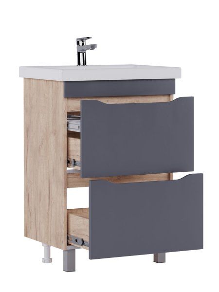 Тумба под раковину VIGO Wave 600-0-2 (Como), поставляется в разобранном виде (358 дуб золотой)