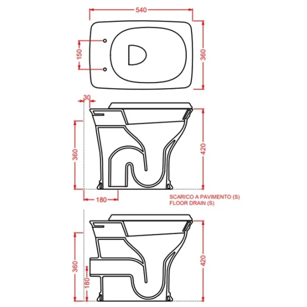 Приставной унитаз Artceram Civitas CIV003 01 00