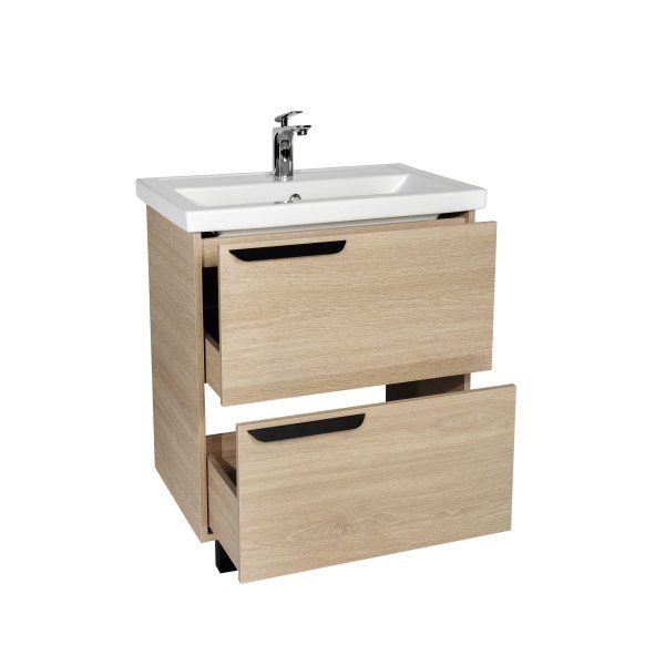 Тумба VIANT "Кёльн" Фостер 60 2 ящика светлое дерево 385х565х820 (VKEL60FOSD-T2Y)