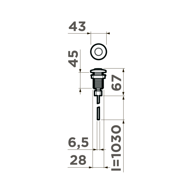 Пневматическая кнопка для измельчителя Omoikiri SW-01-G 4996043