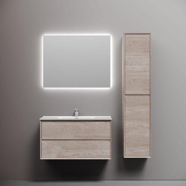 Тумба подвесная SANCOS Marmi 2.0 890х445х520 с двумя ящиками оснащенными доводчиками скрытого монтажа, дуб галифакс натуральный,  MR2.090EG