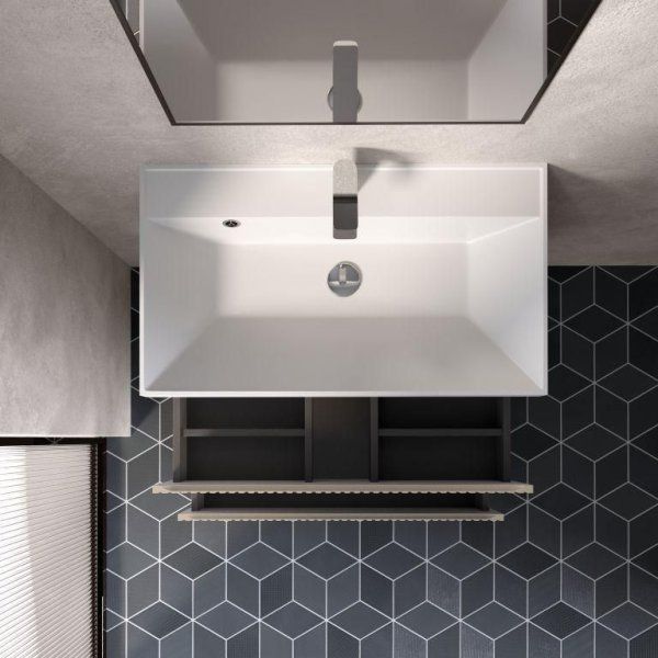 Тумба под умывальник подвесная AQUAme "S1" AQM900180BG 80 см., цвет бежевый.