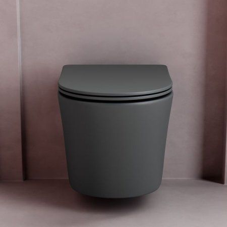 Унитаз подвесной Ceramica Nova Balearica CN6000MDH антрацит матовый темный