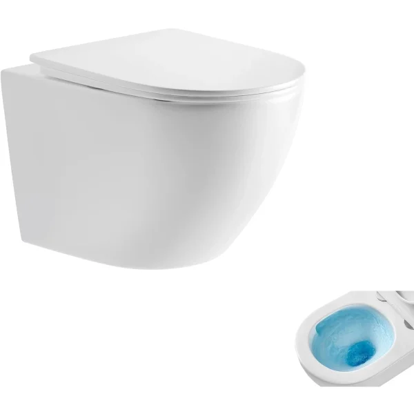 Унитаз подвесной GID Tr2198TF безободковый, торнадо, с сиденьем микролифт, белый