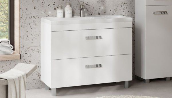 Тумба напольная Velvex Orlando 100, белый матовый (tn.ORL.CLA.100.2Y белый матовый)