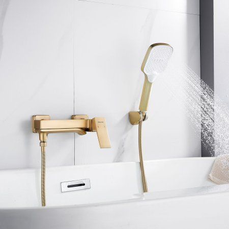 Смеситель для ванны однорычажный  Shevanik S4002G, Золотой сатин