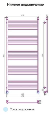 Полотенцесушитель водяной Сунержа Богема 1800x800 хром прямой