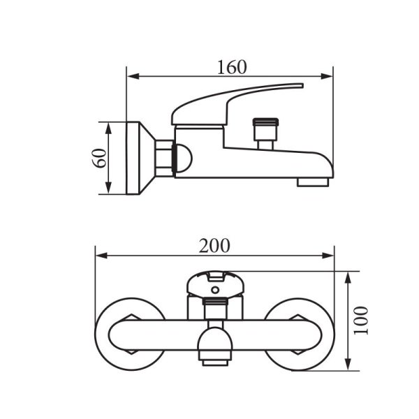 Смеситель для ванны монокомандный, с ручным душем, хром Veragio TRIUMPH VR.TRM-2701.CR