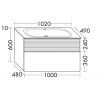 Тумба с раковиной Burgbad Fiumo SFXN102F3958FOT52G0200C0001*1 100 графит матовый/тик корица