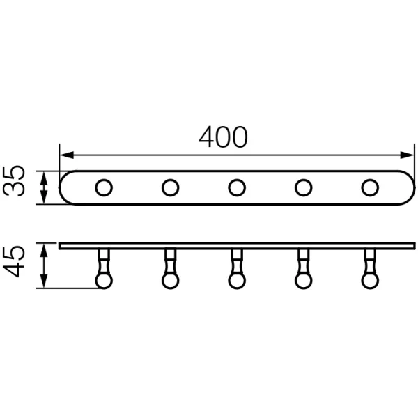 Планка с крючками Veragio Gialetta Dorato VR.GIL-6438.DO для ванны, золотой