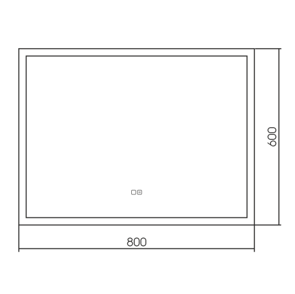 Зеркало с подсветкой и подогревом AQUAme AQM9104 800х600