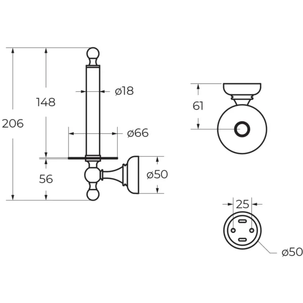 Держатель запасных рулонов Cezares Aphrodite APHRODITE-TH042-02-M бронза
