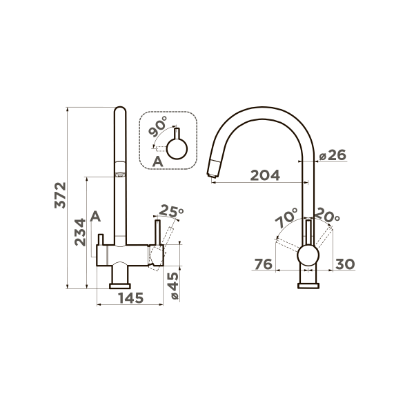 Смеситель для кухни Omoikiri Yamada-BL 4994226, черный
