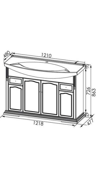 Тумба для комплекта Aquanet Лагуна 120
