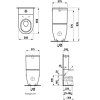 Унитаз напольный, комбинированный (чаша) Laufen PRO RIMLESS, белый (8.2595.2.000.231.1)