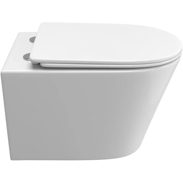 Унитаз подвесной BelBagno Tre BB5180CH-TOR/SC безободковый, торнадо, с сиденьем микролифт, белый