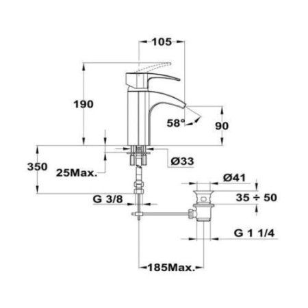 Смеситель Teka VITA 243820200 Хром