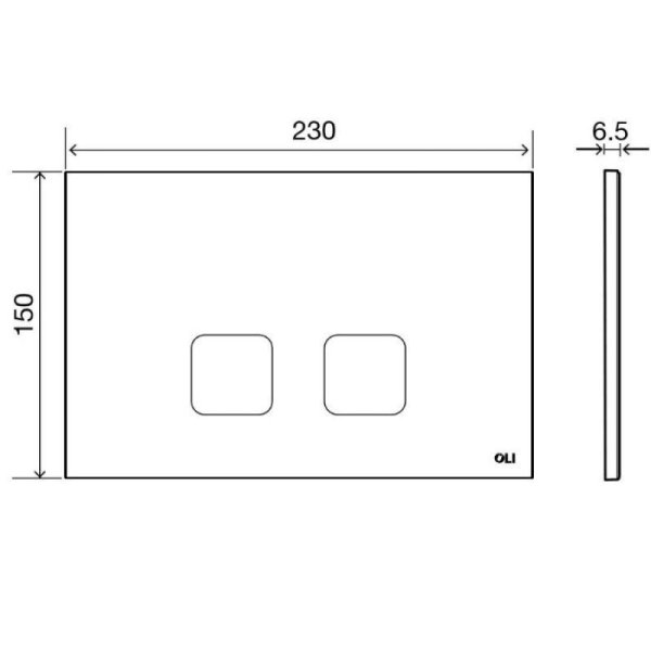 Кнопка смыва Oli PLAIN 23х0.6х15 для инсталляции, пластик, цвет Черный (CG26000070829)