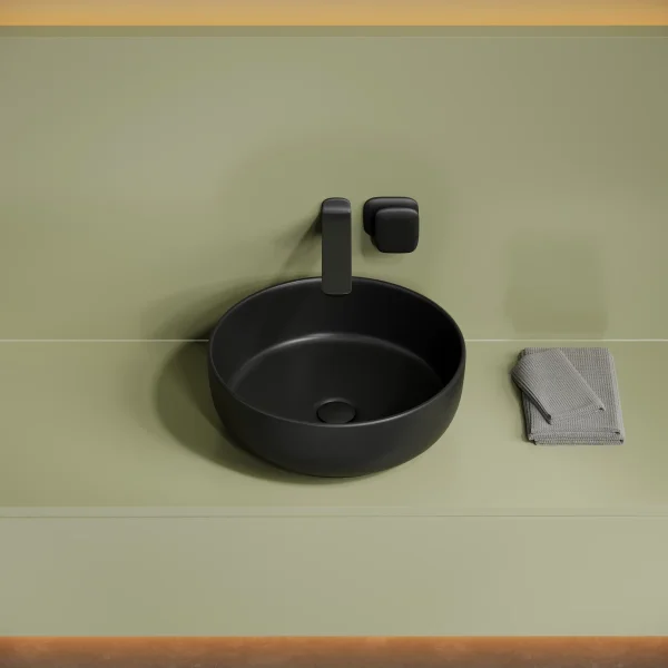 Раковина-чаша Ceramica Nova Taycan CN12003MB 37,5x37,5 см, накладная, черный матовый