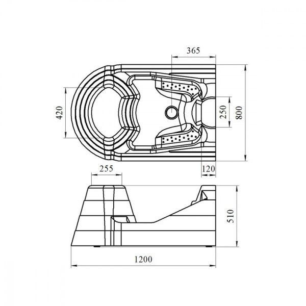 Акриловая ванна Radomir Вуду 1-01-0-0-1-165  120х80 для омовения