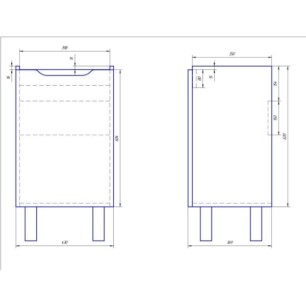 Тумба с раковиной подвесная/напольная Dreja Mini 50 см, белый