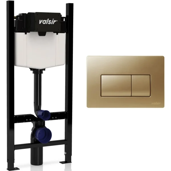 Кнопка смыва Valsir P1 VS0871340 для инсталляции, золотой матовый