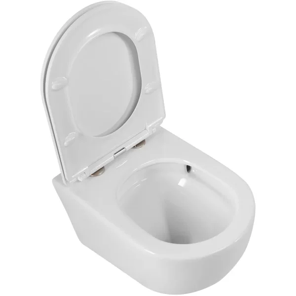 Унитаз подвесной Cezares Relax CZR-3806-53-TH-TOR/SC безободковый, торнадо, с сиденьем микролифт, белый