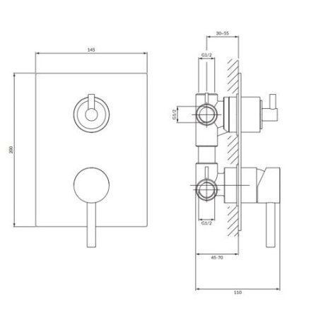 Смеситель Omnires Y Y1237-KCR для ванны, хром