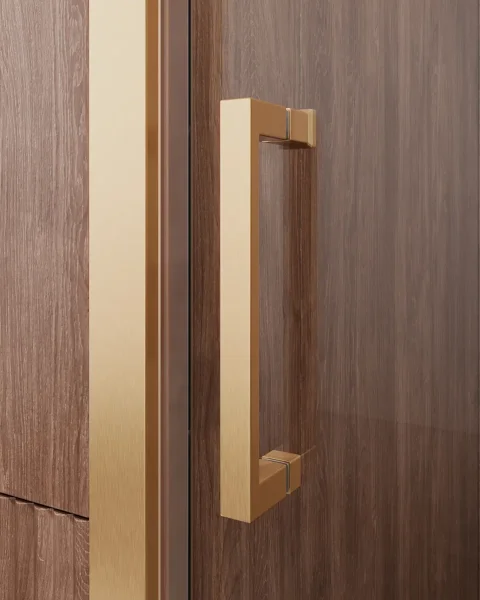 Душевая дверь Cezares Molveno MOLVENO-BF-1-160-C-BORO-IV 160 см, профиль золотой матовый, стекло прозрачное