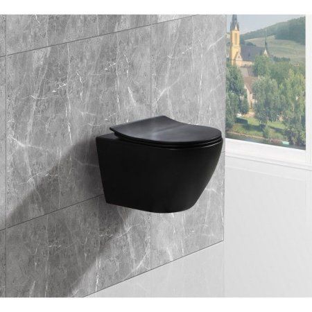 Унитаз подвесной Esbano Amapola безободковый, черный матовый