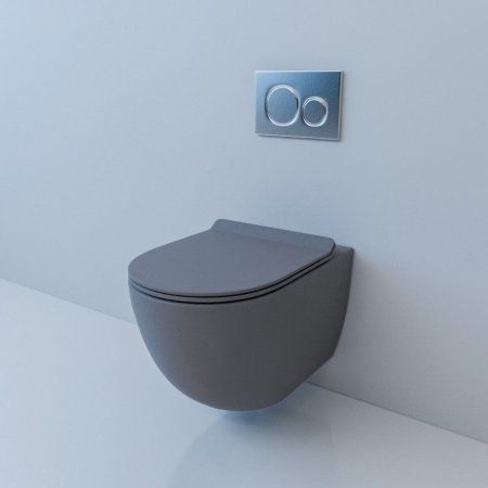 Унитаз подвесной Esbano Garcia безободковый, серый матовый