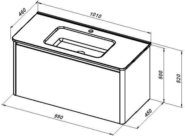 Тумба под раковину Allen Brau Gravity 100 1.370014.WM белый матовый