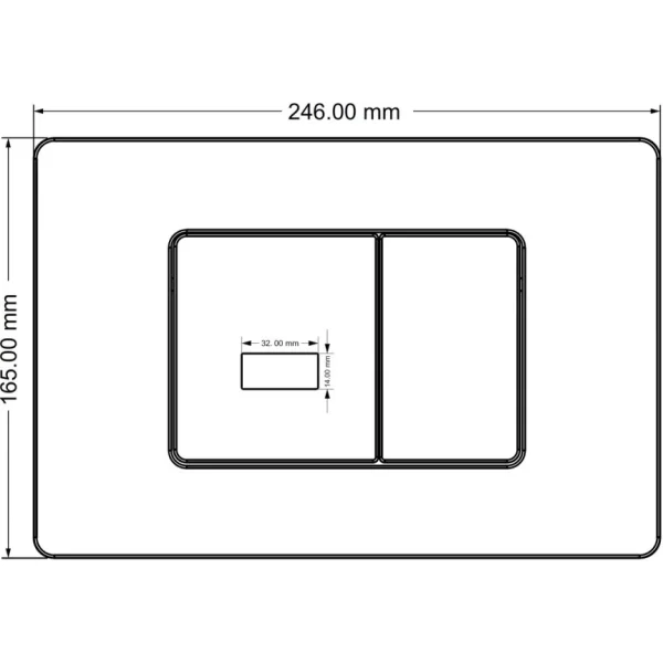 Кнопка смыва Abber AC0122SMB для инсталляции, сенсорная, питание от батареи, черный матовый